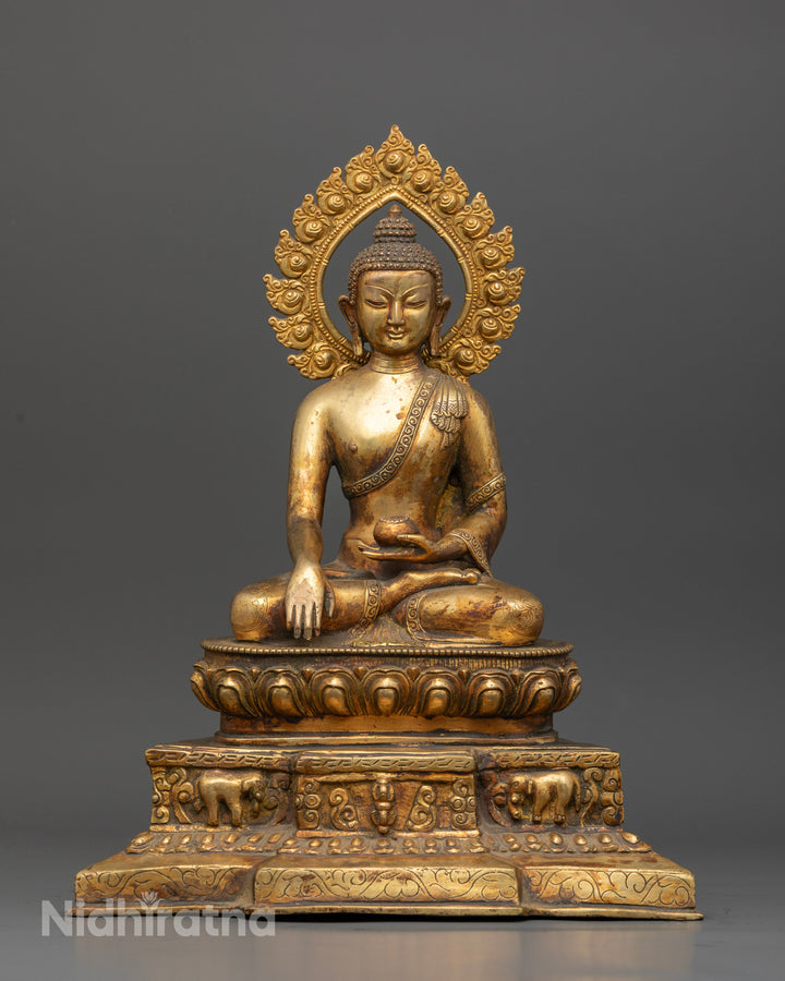 Antique Copper Buddha Shakyamuni Statue