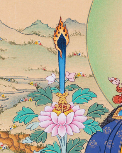 Manjushri Thangka Print | The Tibetan Bodhisattva of Wisdom