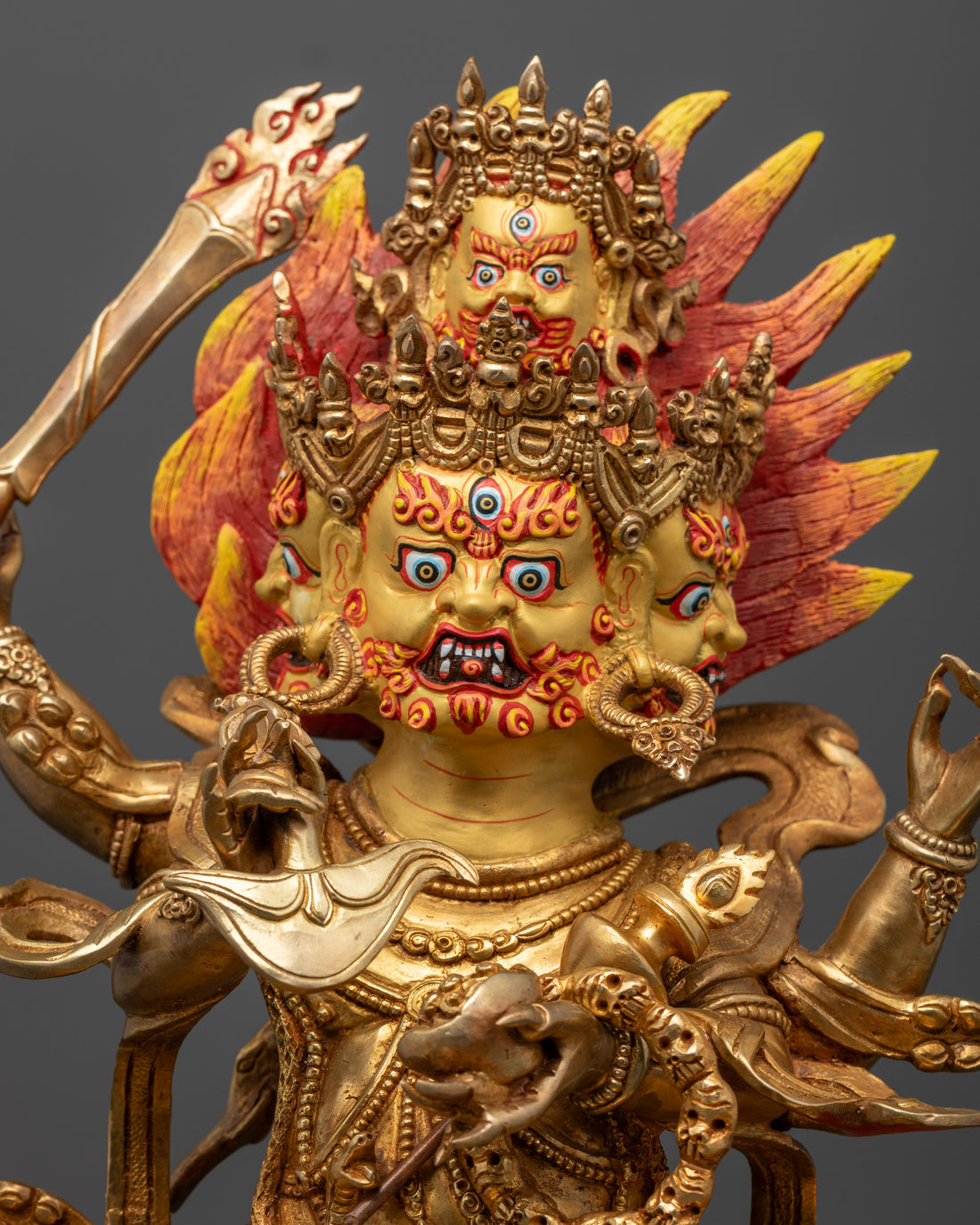 Four-Armed Mahakala Statue | Guardian of Buddhist Tradition