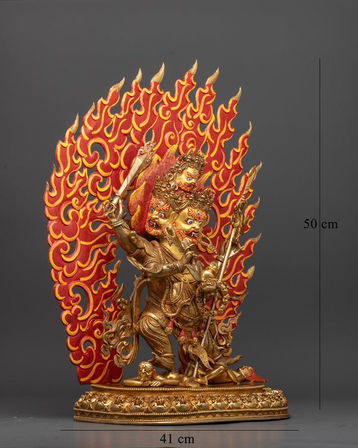 Four-Armed Mahakala Statue | Guardian of Buddhist Tradition