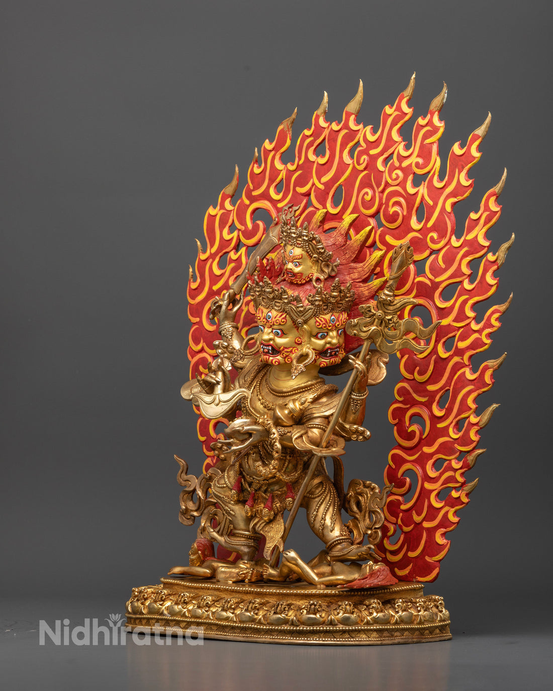 Four-Armed Mahakala Statue | Guardian of Buddhist Tradition