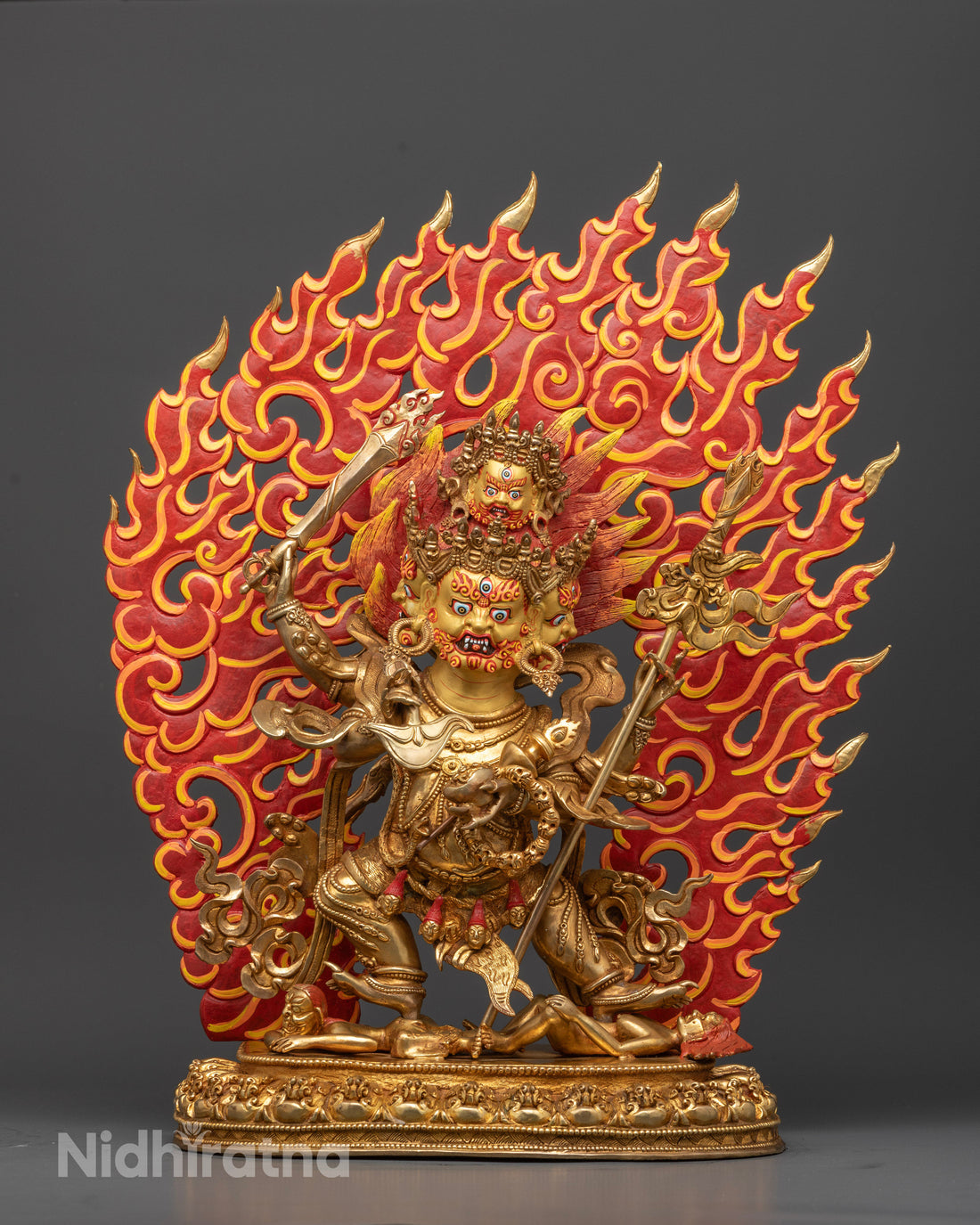 Four-Armed Mahakala Statue | Guardian of Buddhist Tradition