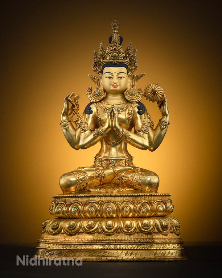 Tibetan Chenrezig Statue: Emblem of Compassion