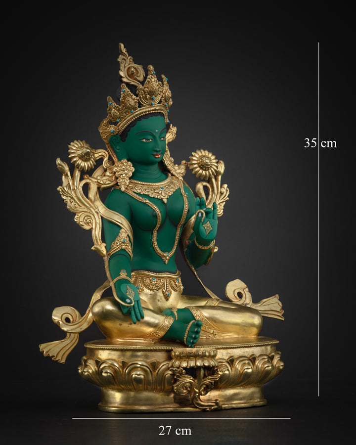 Premium Green Tara Sculpture – Emblem of Healing Energy