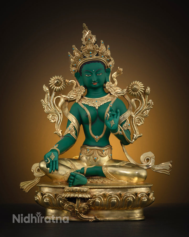 Premium Green Tara Sculpture – Emblem of Healing Energy