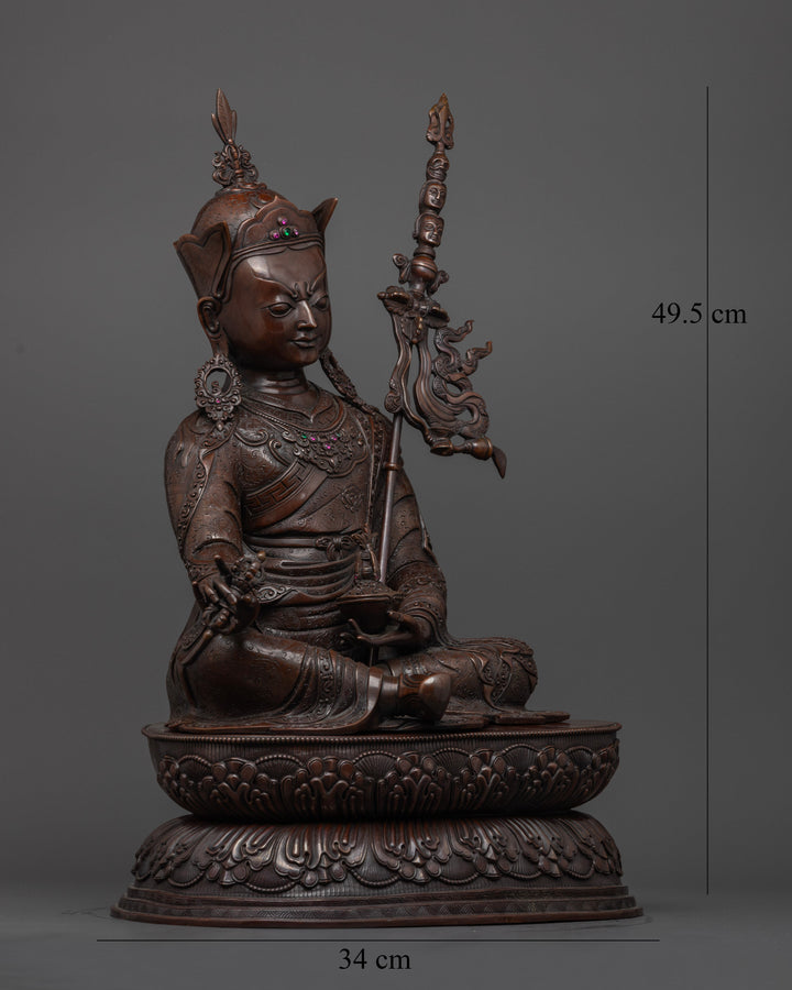 Oxidized  Guru Rinpoche Statue: Illuminate Your Path to Enlightenment