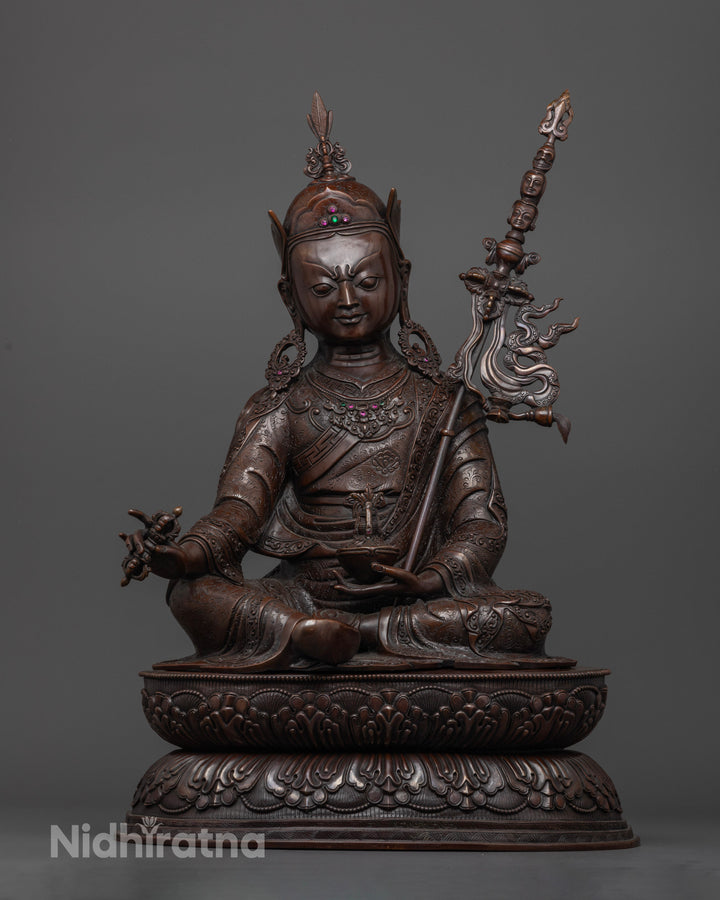 Oxidized  Guru Rinpoche Statue: Illuminate Your Path to Enlightenment