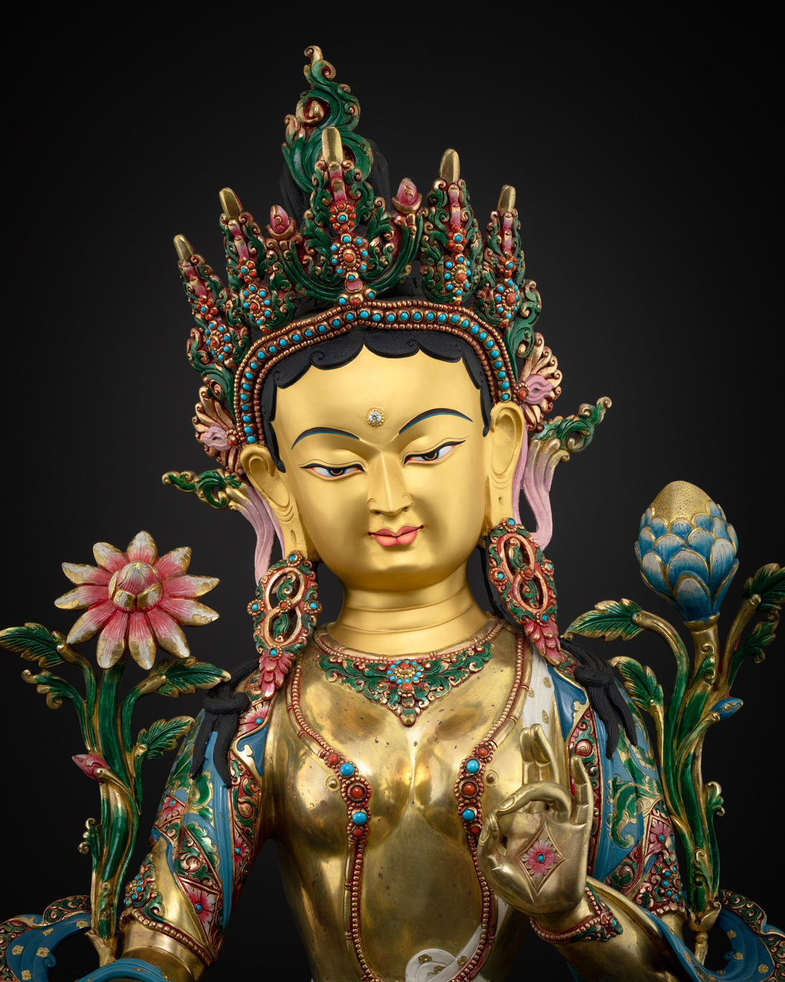 Masterpiece Green Tara Sculpture for Healing