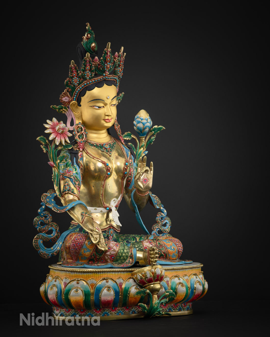 Masterpiece Green Tara Sculpture for Healing