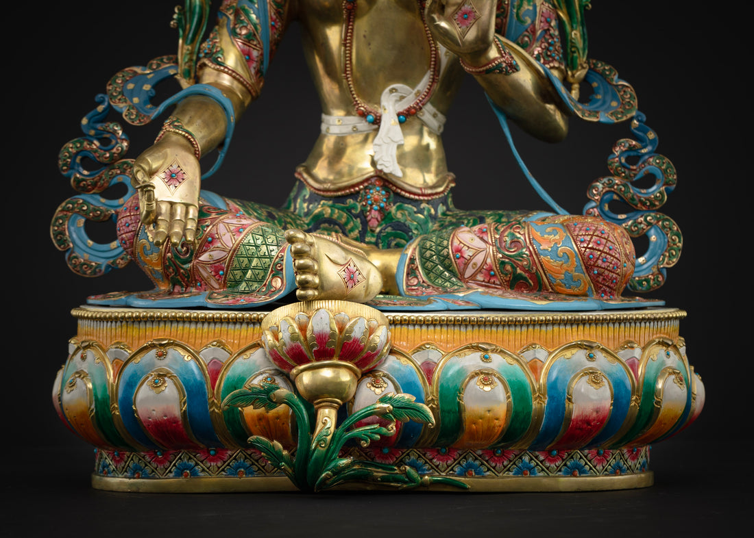 Masterpiece Green Tara Sculpture for Healing