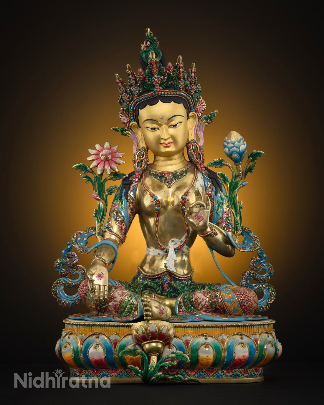 Masterpiece Green Tara Sculpture for Healing