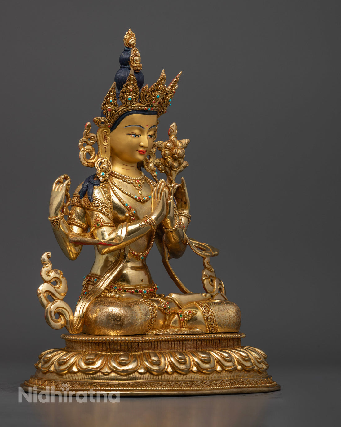 Tibetan Chenrezig Shadakshari Lokeshvara Statue