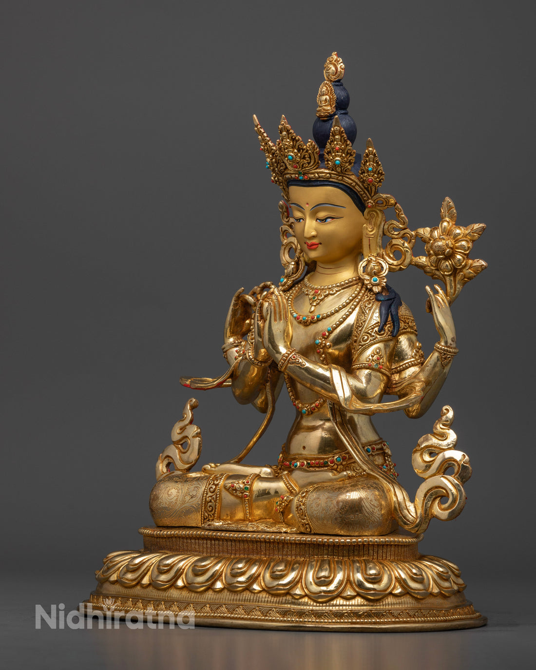 Tibetan Chenrezig Shadakshari Lokeshvara Statue