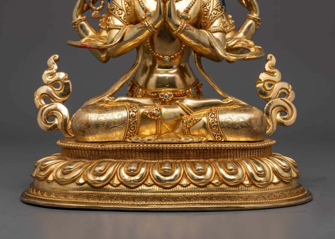 Tibetan Chenrezig Shadakshari Lokeshvara Statue