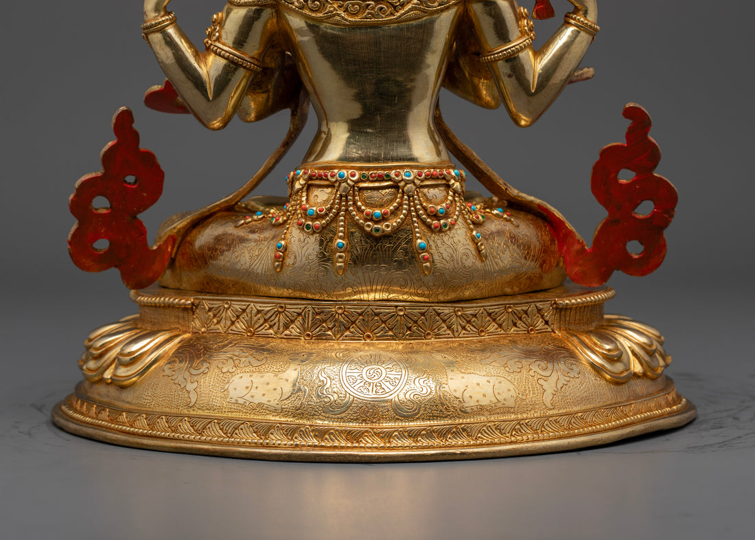 Tibetan Chenrezig Shadakshari Lokeshvara Statue