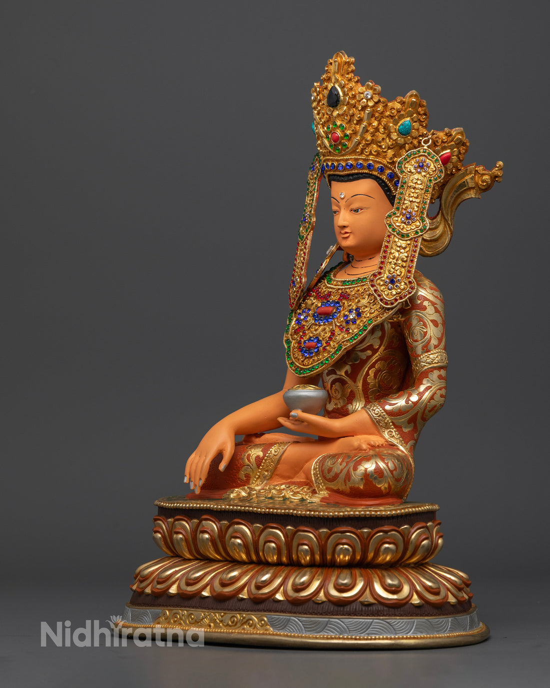 Sacred Vajrayana Crowned Shakyamuni Buddha Statue