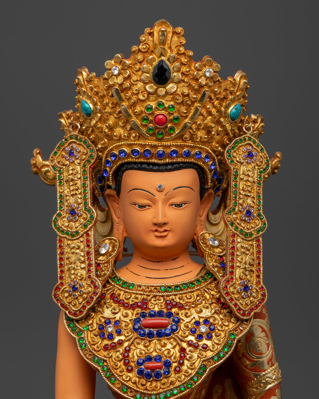 Sacred Vajrayana Crowned Shakyamuni Buddha Statue