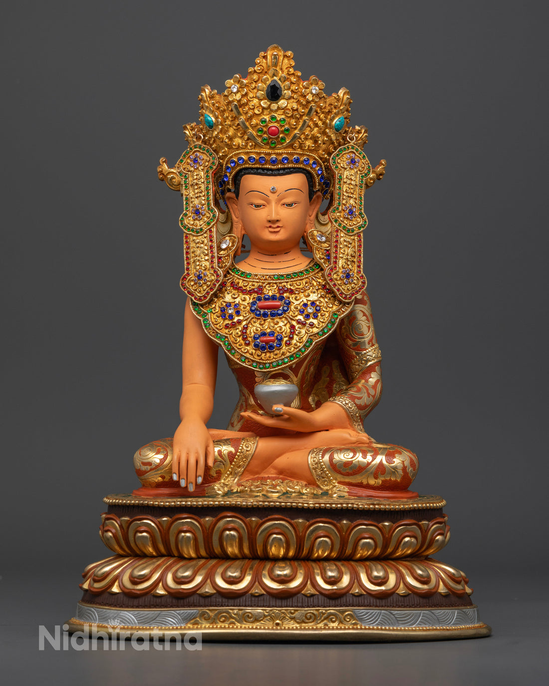 Sacred Vajrayana Crowned Shakyamuni Buddha Statue