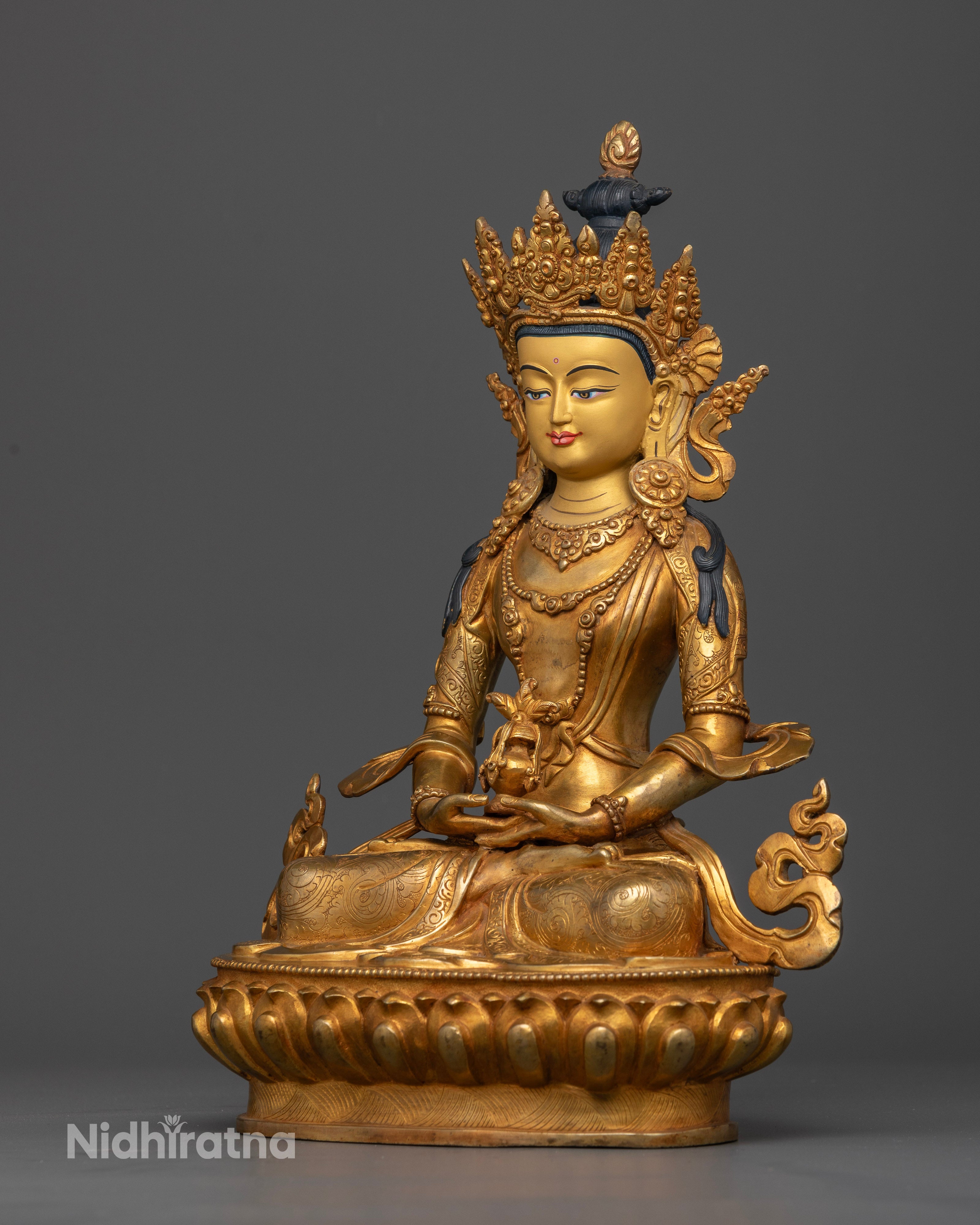 Handmade Amitayus Statue: Embodiment of Longevity and Spiritual Fulfillment