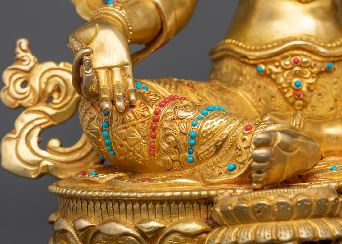 Radiant Resplendence: The Gold-Gilded Green Tara