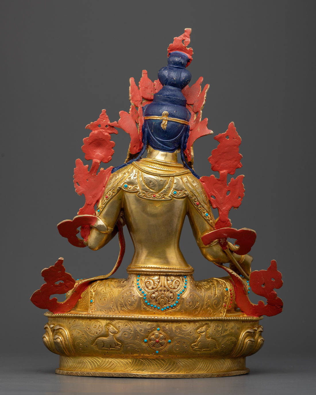 Radiant Resplendence: The Gold-Gilded Green Tara