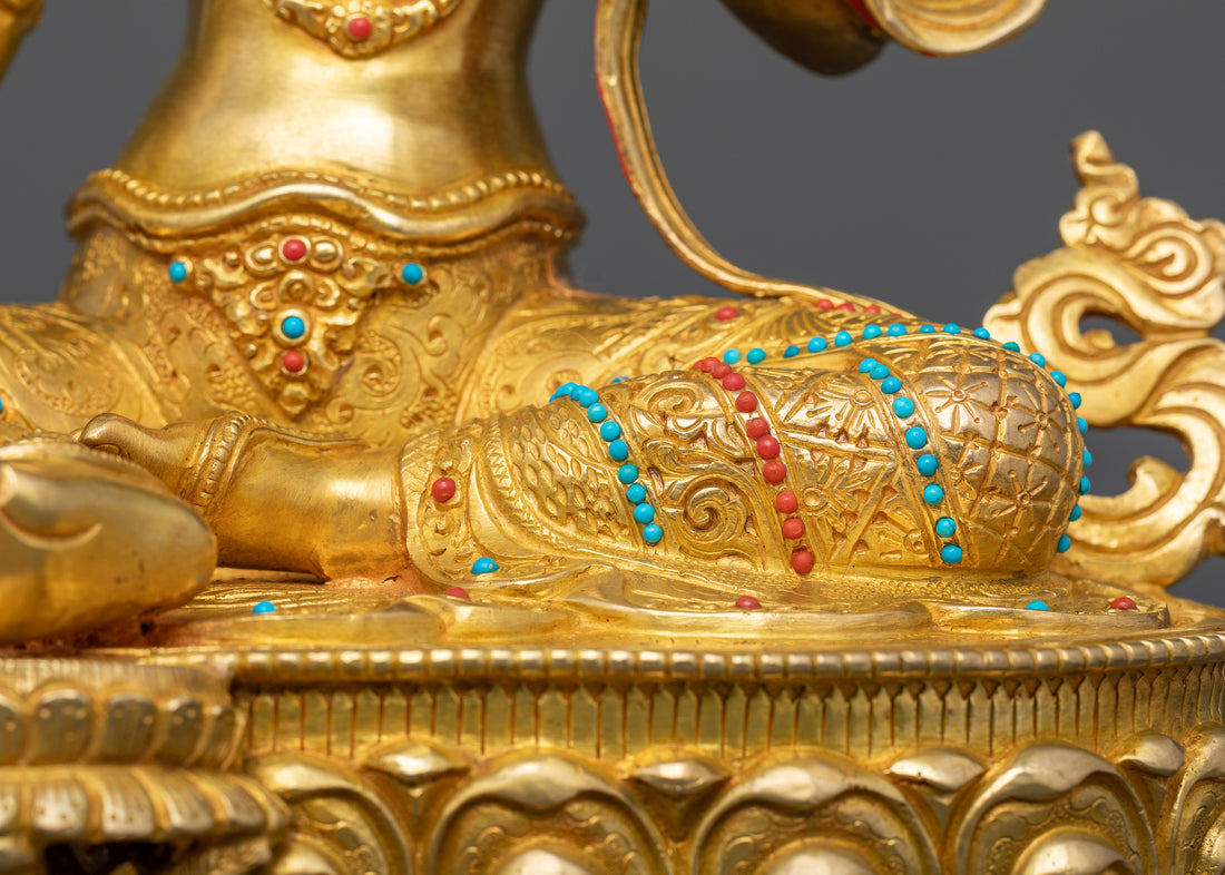 Radiant Resplendence: The Gold-Gilded Green Tara