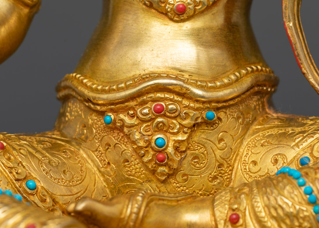 Radiant Resplendence: The Gold-Gilded Green Tara