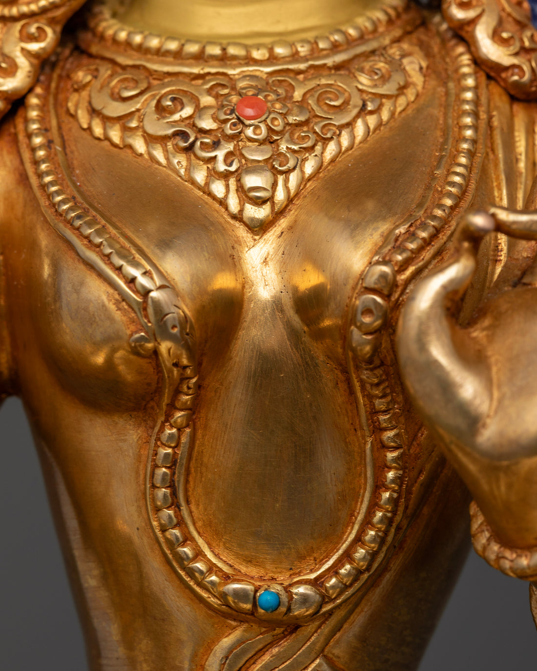 Gold Gilded Green Tara Statue