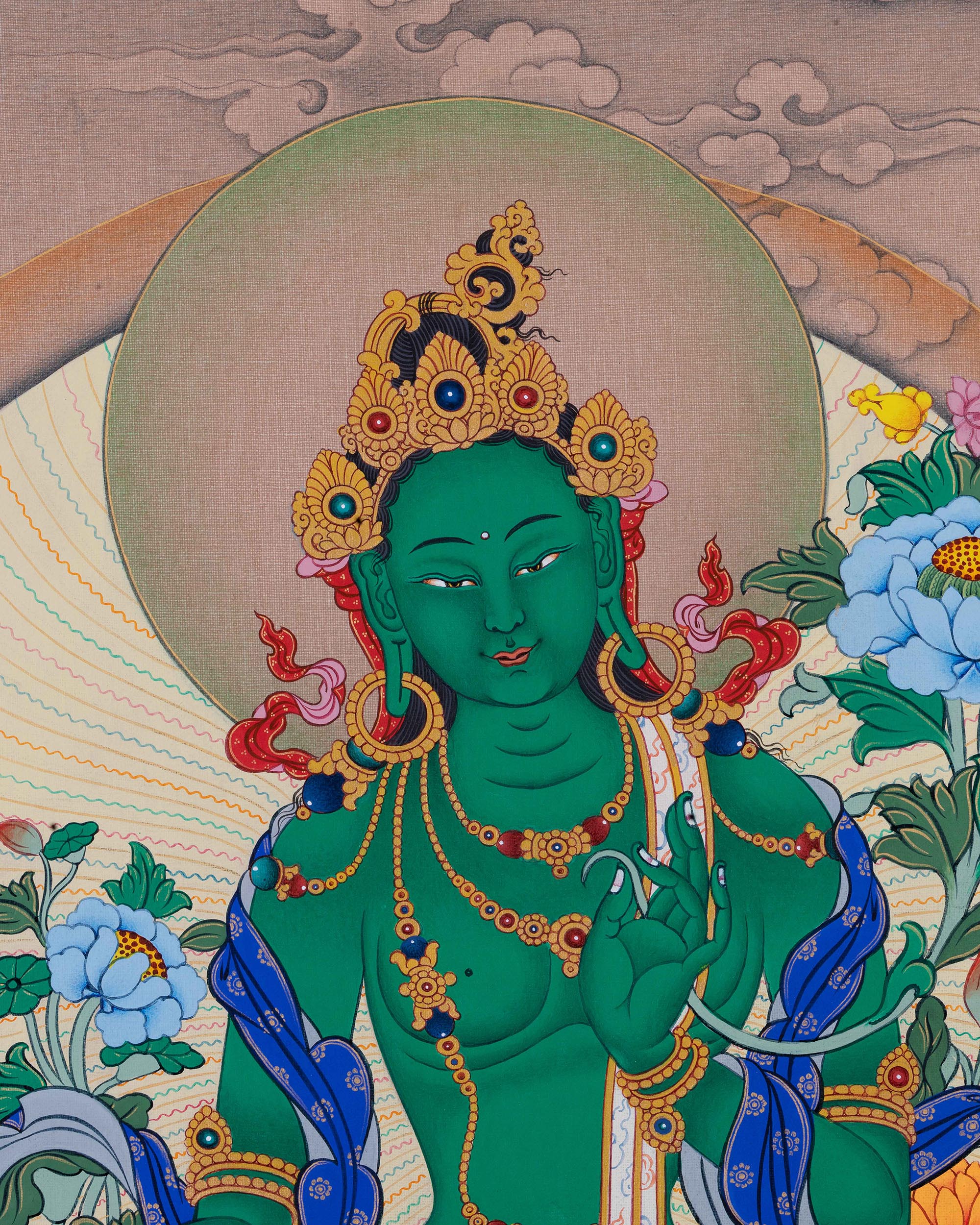 Green Tara Thangka Print