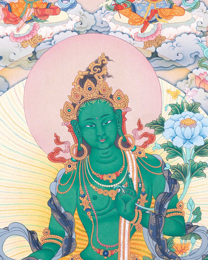 Twenty-One Taras Thangka Print for Prayer and Wall Decor