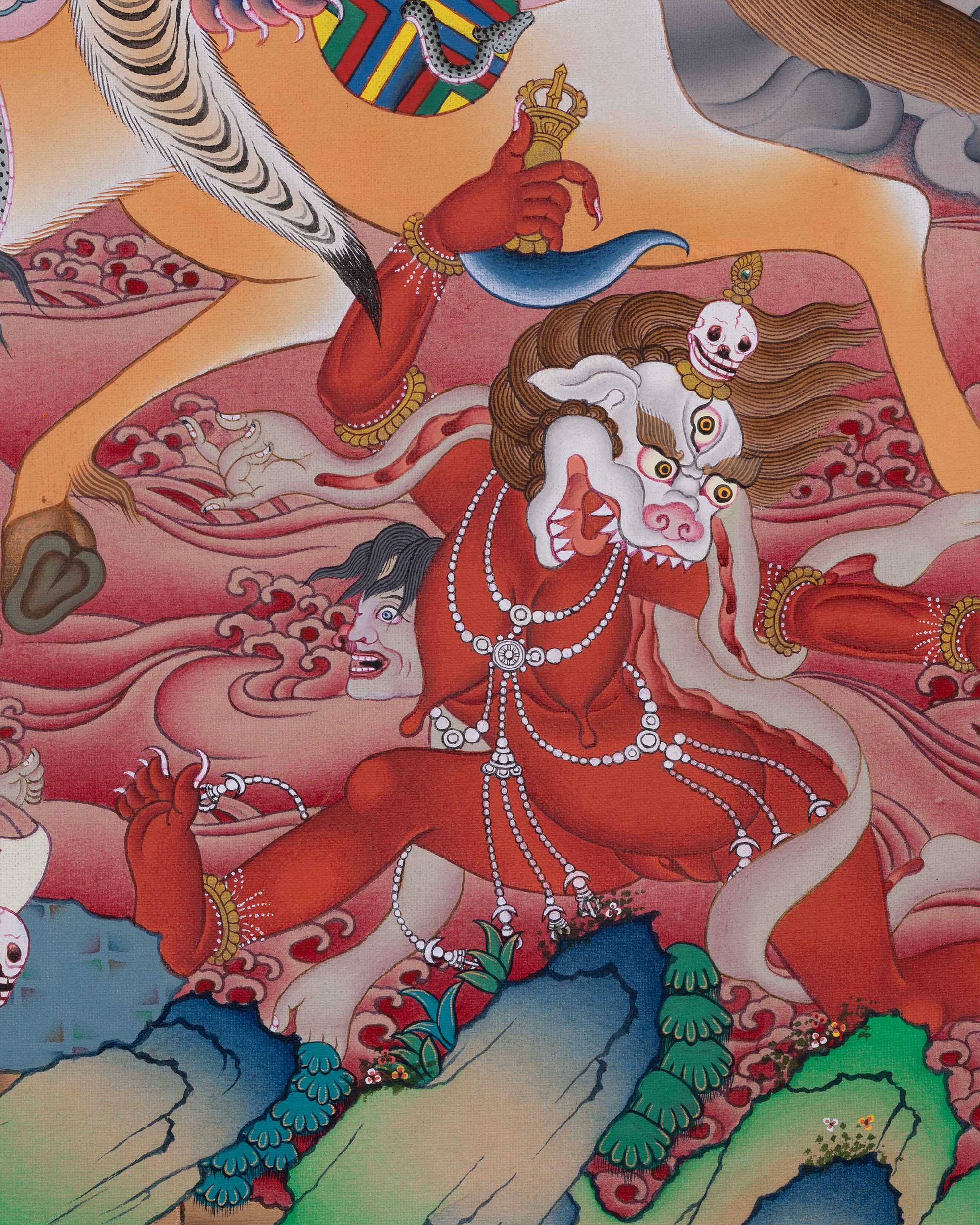 Hand-Painted Palden Lhamo Thangka | Original Thangka