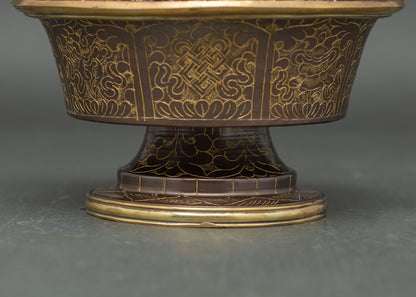 Dzambhala Offering Bowl | Handcrafted Copper Art from Nepal