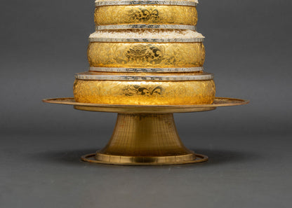 Tibetan Mandala Set | Copper Gold Gilded Ritual Art