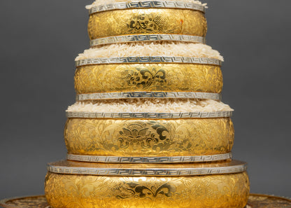 Tibetan Mandala Set | Copper Gold Gilded Ritual Art
