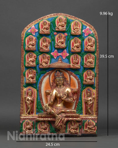 21 Taras copper frame handcrafted by Newari artisans in Patan Nepal