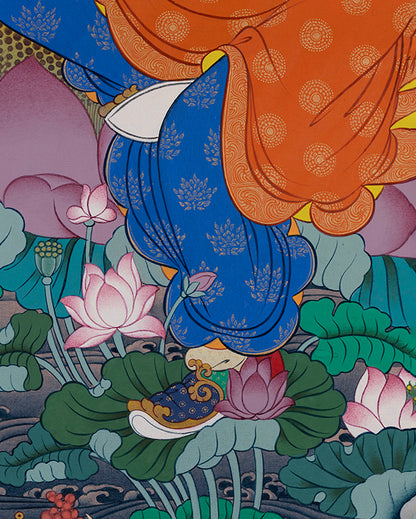 Guru Padmasambhava Thangka Wall Art | Archival Canvas Print