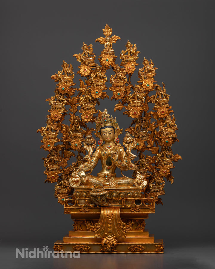 21 Tara Goddess Tree Statue: Divine Compassion & Serenity