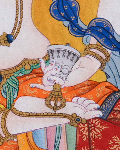 Vajrasattva With Chenrezig and Namgyalma Thangka Print