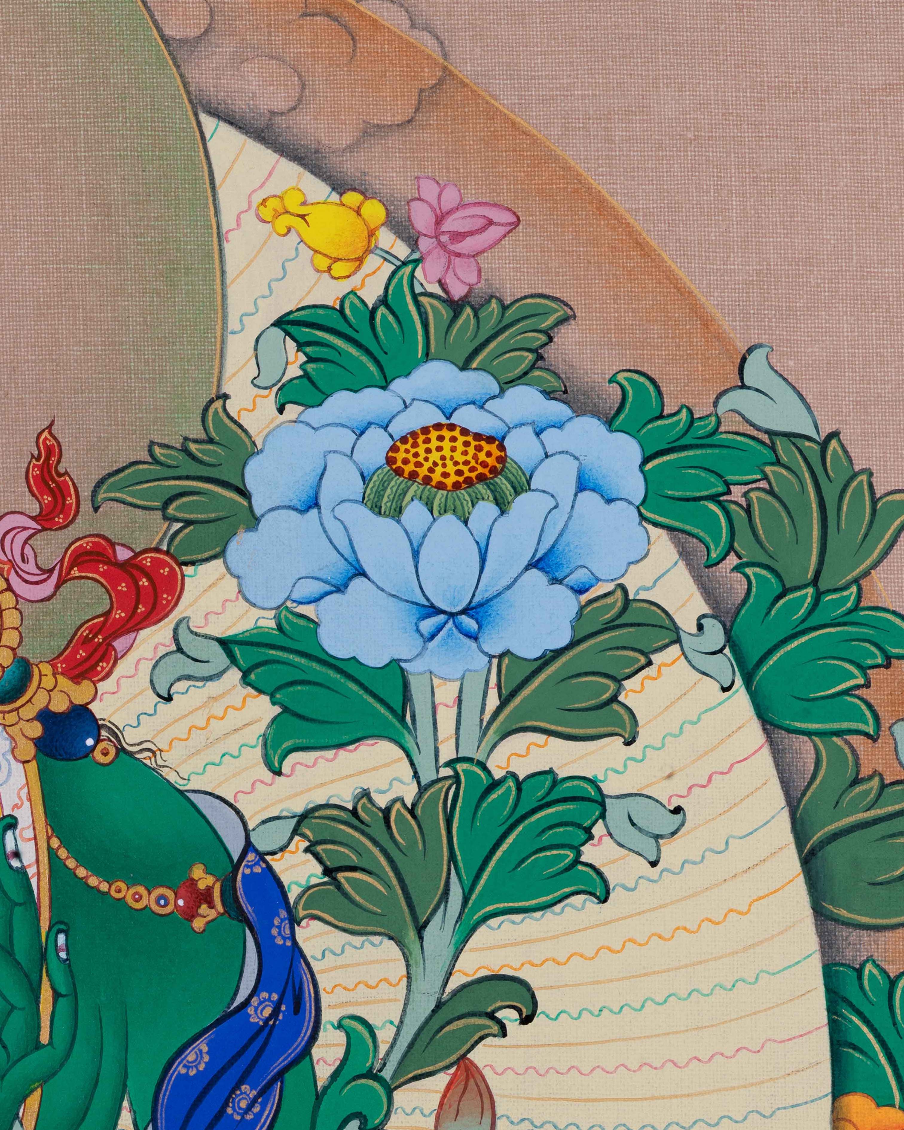 Green Tara Thangka Print