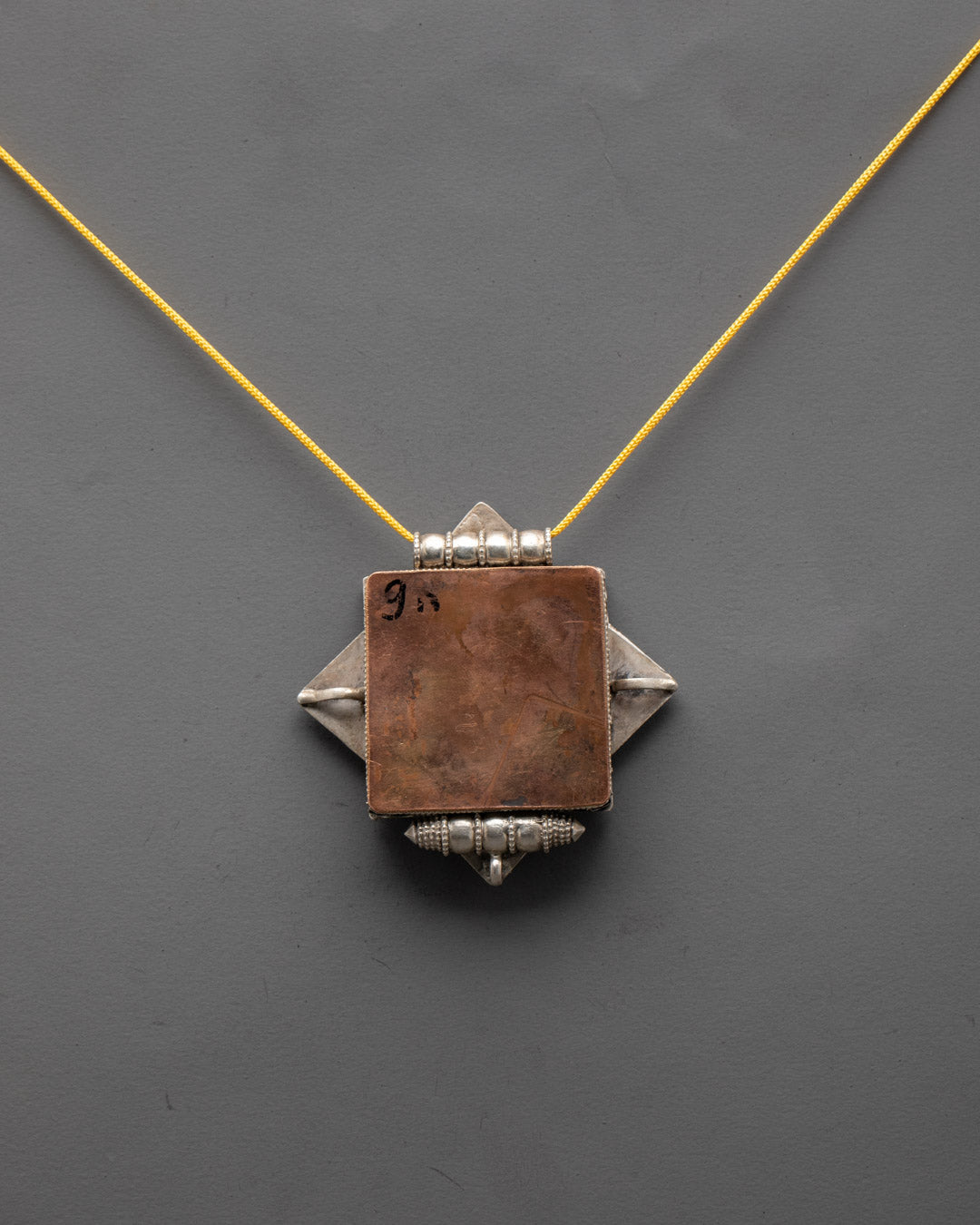Hand-Carved Silver-Plated Lotus Locket
