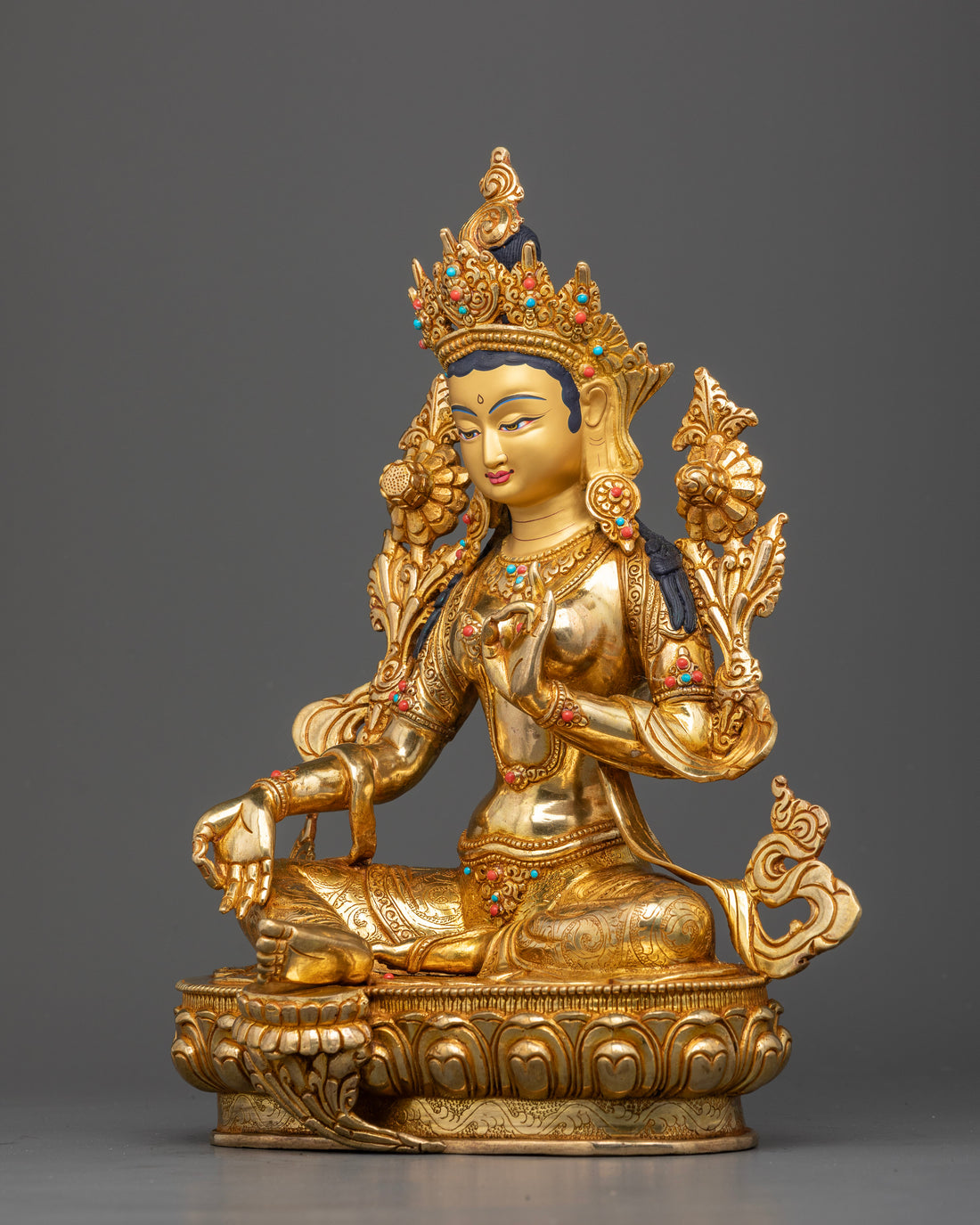 Golden Guardian: The Green Tara's Gilded Grace