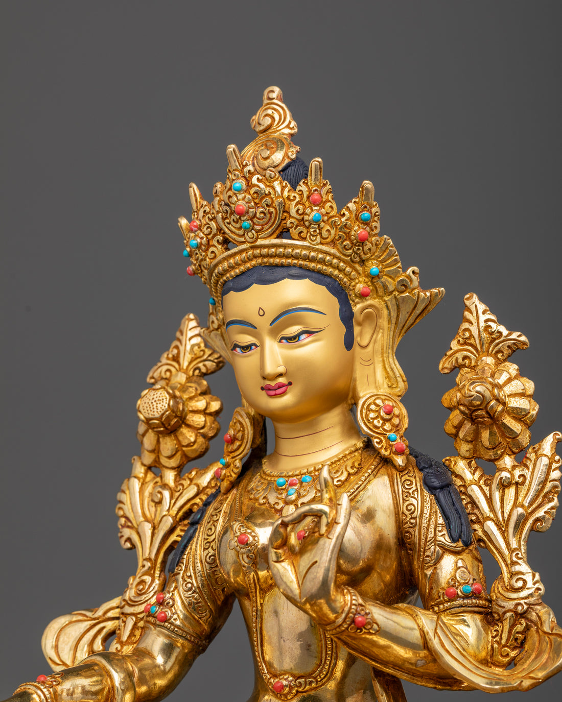 Golden Guardian: The Green Tara's Gilded Grace