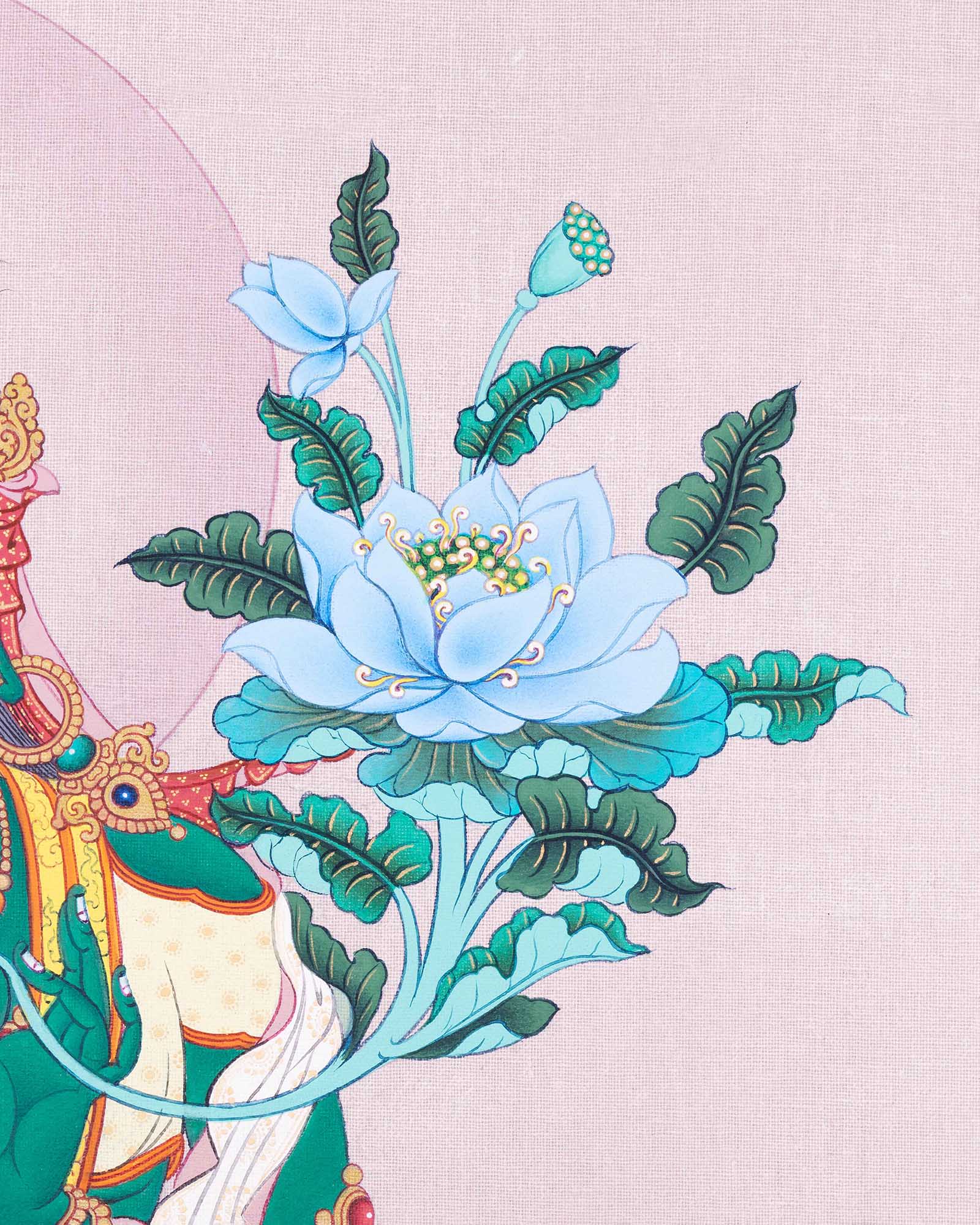 Green Tara Thangka Print