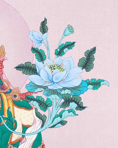 Green Tara Thangka Print