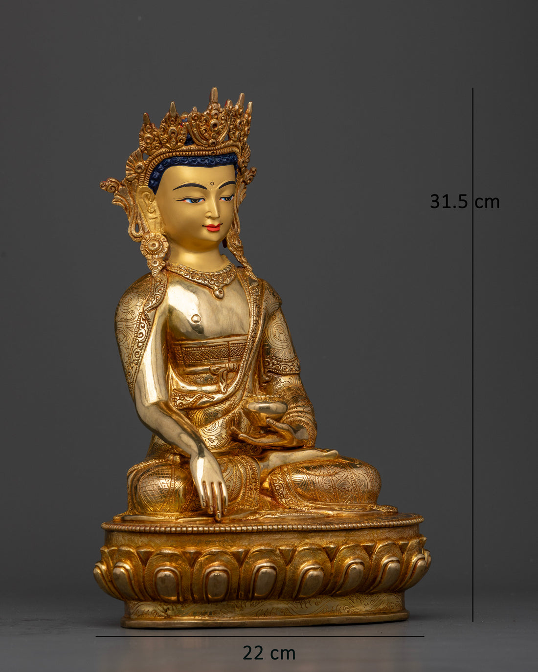 Crowned Buddha Shakyamuni: Radiant Symbol of Enlightenment