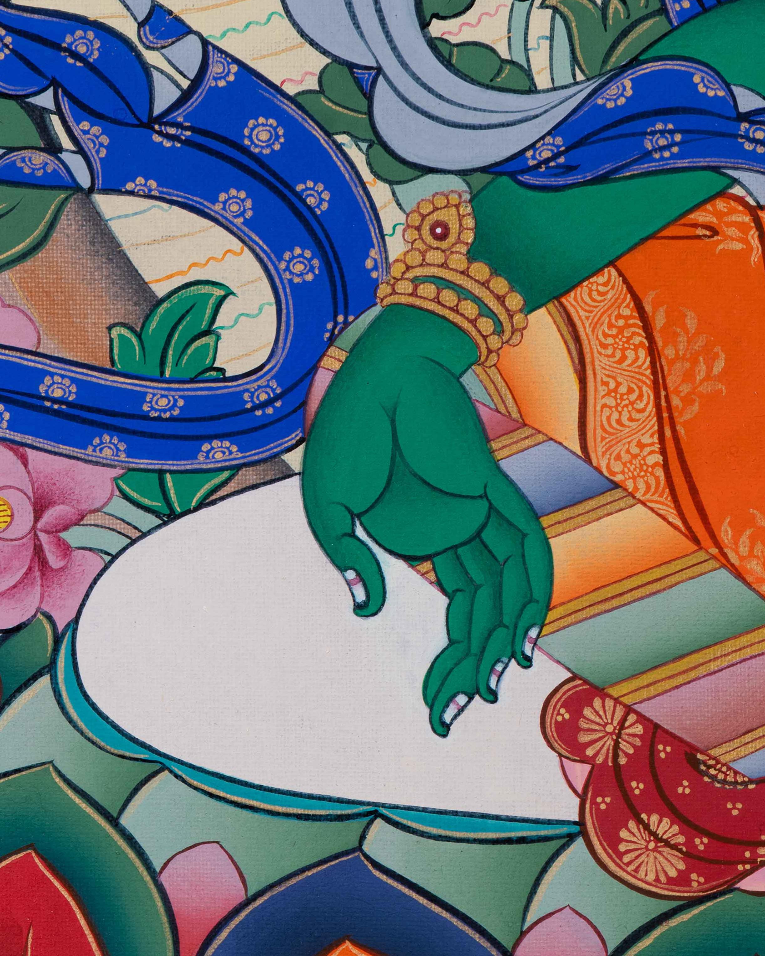 Green Tara Thangka Print