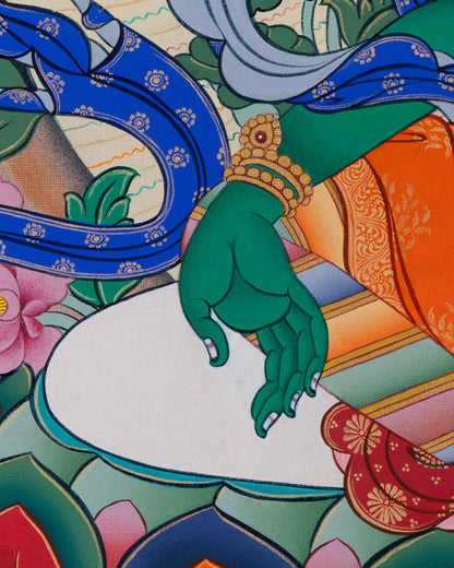 Green Tara Thangka Print