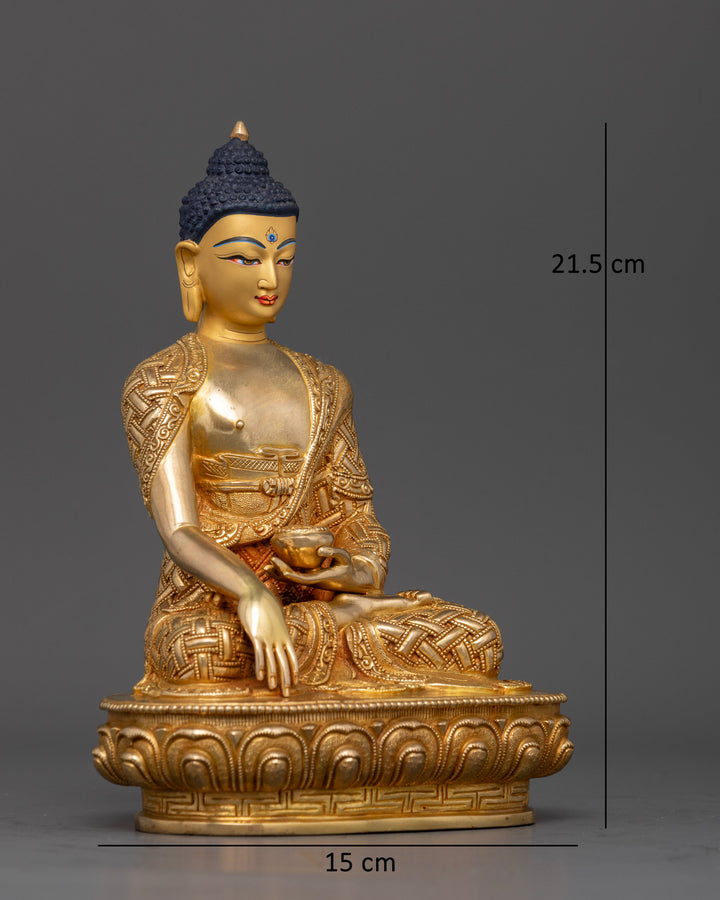 Embrace Serenity: 24K Gold Gilded Buddha Shakyamuni Statue