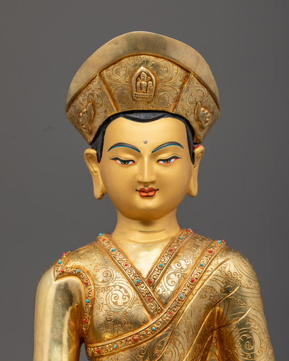 37cm Jigten Sumgon Sculpture Holding Patra Bowl – Symbol of Renunciation and Compassion