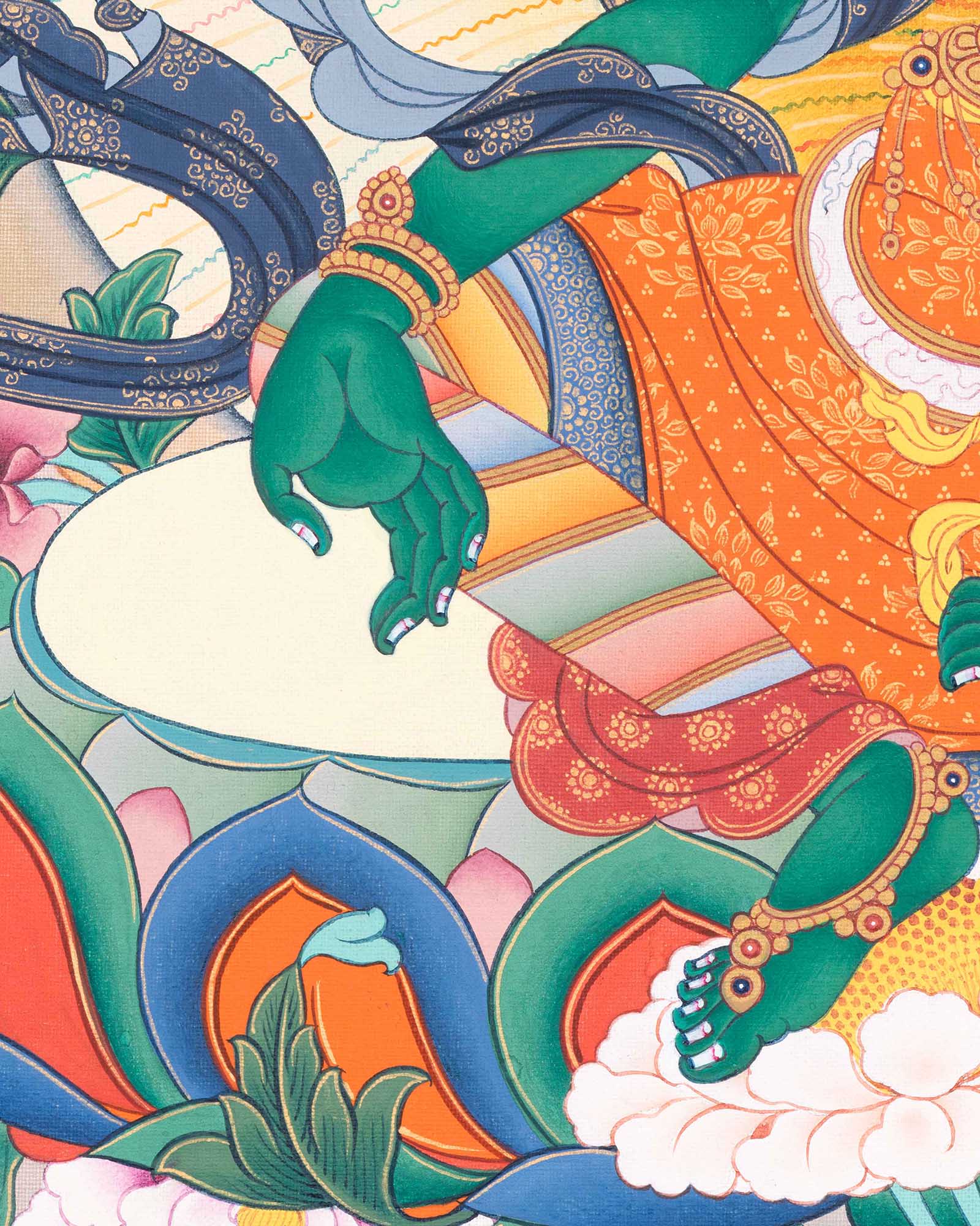 Twenty-One Taras Thangka Print for Prayer and Wall Decor